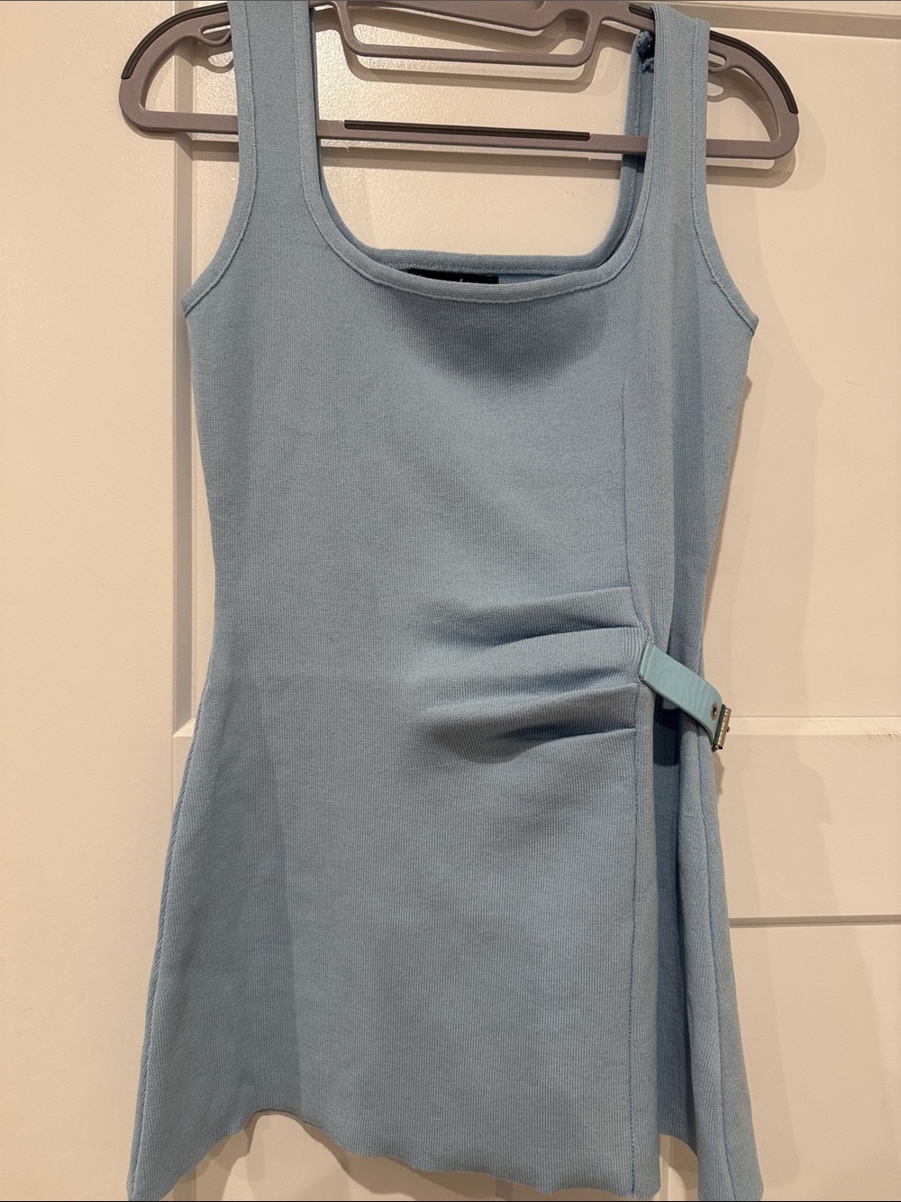NWOT light blue top with side belt